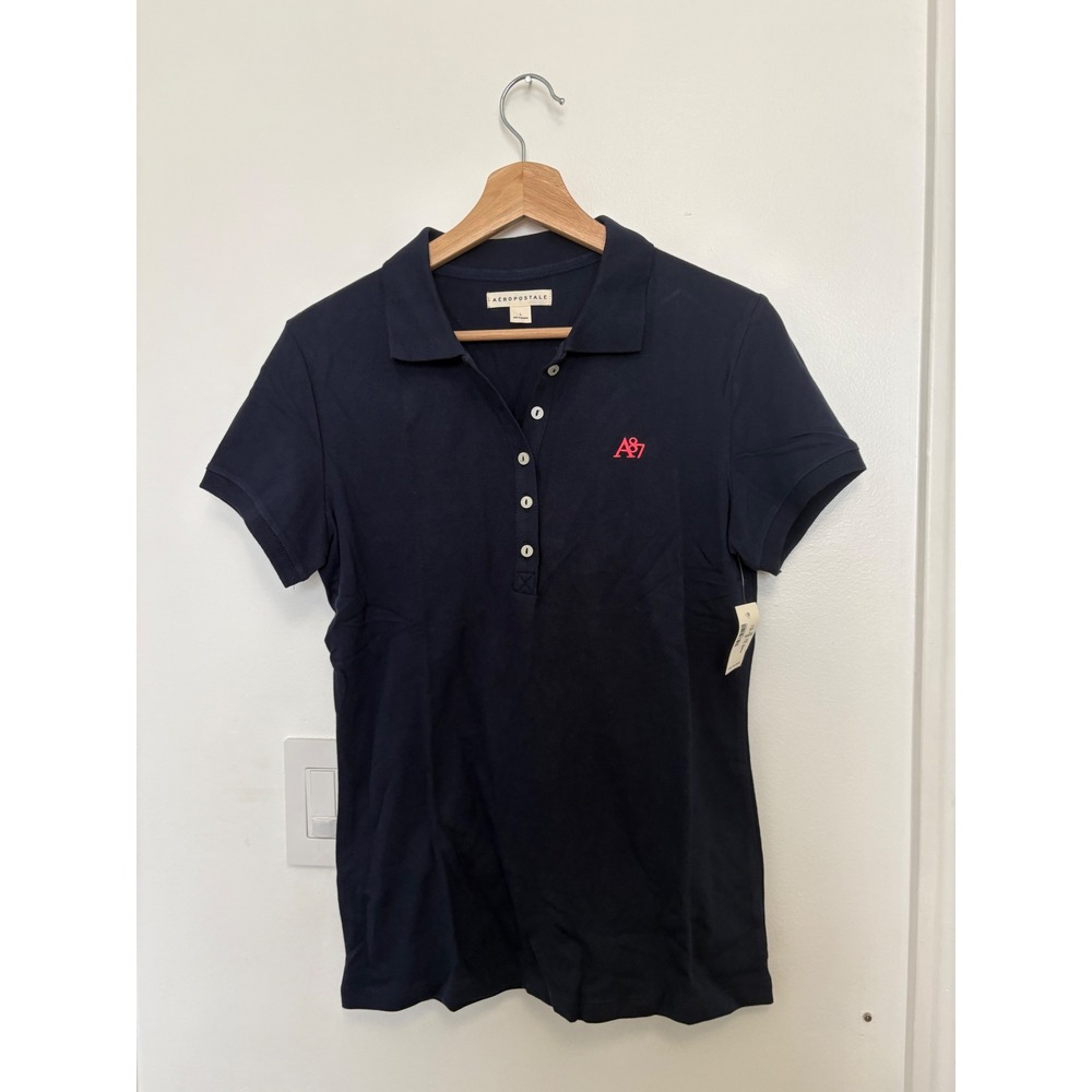 Aeropostale A87 Piqué Polo – Navy – Large – NWT - Picture 2 of 5